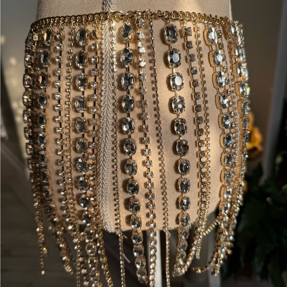 Camilla Coelho Penny rhinestone skirt / festival skirt gold - Picture 13 of 15